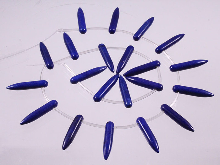 25x5mm Lapis Magnesite Egyptian Stick Beads 14pcs per set [t430l]