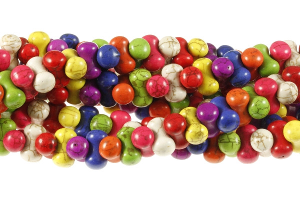 8x14mm Mix Magnesite Dog Bone Beads 15.5" [t434x]