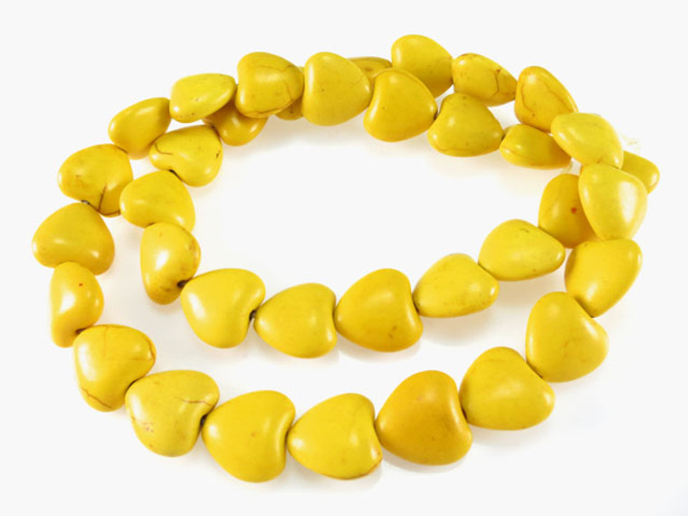 20mm Yellow Magnesite Heart Beads 15.5" [t442y]