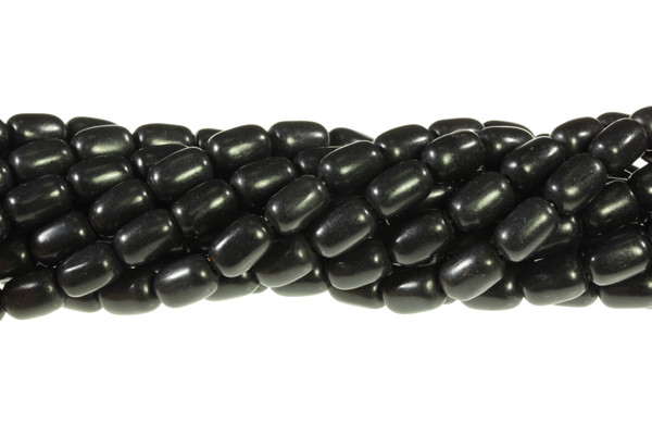 8x12mm Black Magnesite Drum Beads 15.5" [t454k]