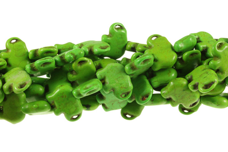 15x20mm Green Magnesite Elephant Beads 15.5" [t460g]