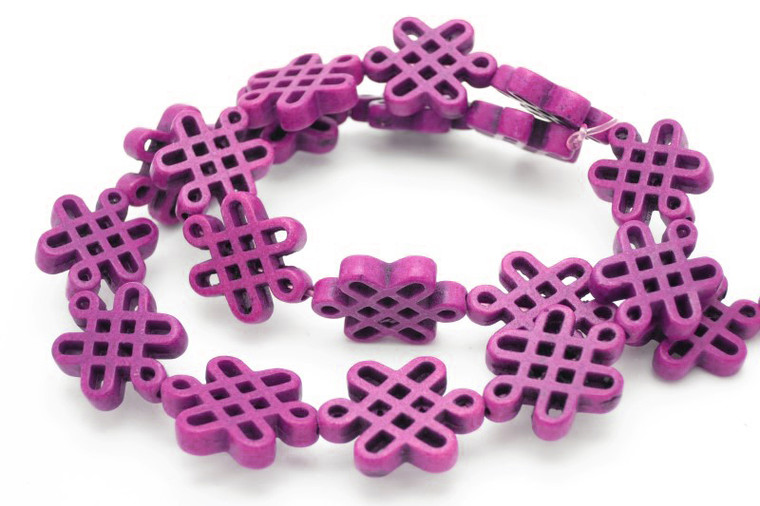 15x20mm Pink Magnesite Knot Beads 15.5" [t474f]