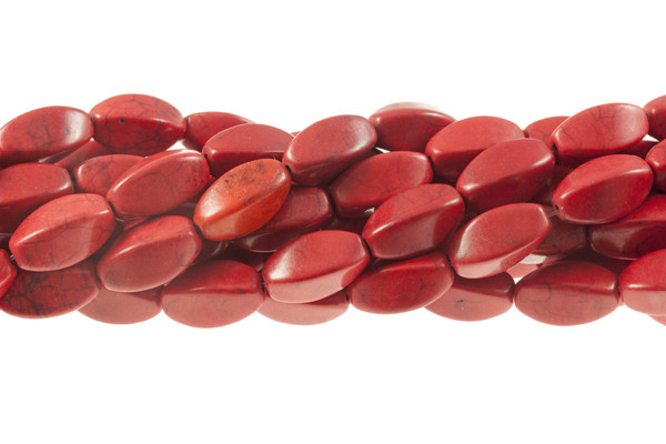 9x18mm Red Magnesite Twisted Beads 16" [t479r]