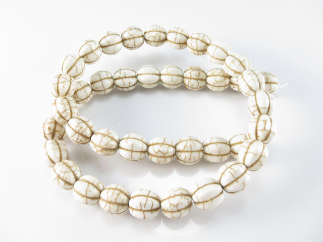 10mm White Magnesite Round Rope Beads 15.5" [t511w]