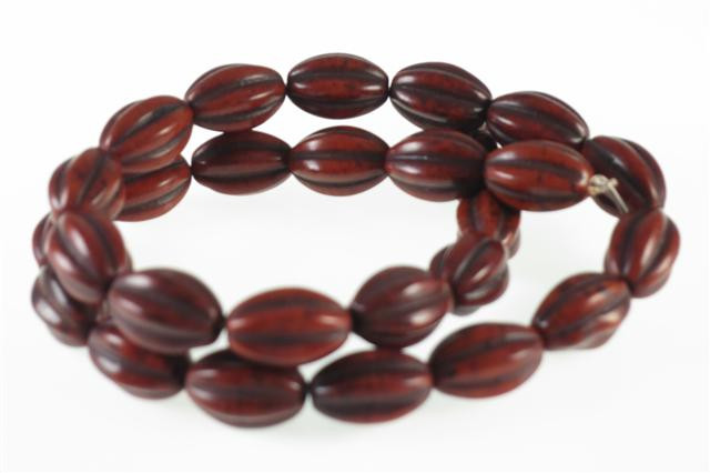 10x14mm Coffee Magnesite Oval Rope Beads 15.5" [t512c]