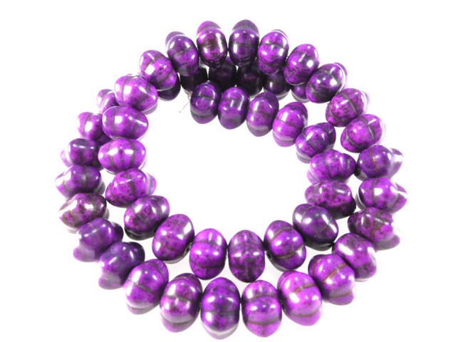12x7mm Purple Magnesite Pumpkin Beads 15.5" [t513p]