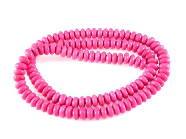 6mm Pink Magnesite Rondelle Beads 15.5" [t532f]