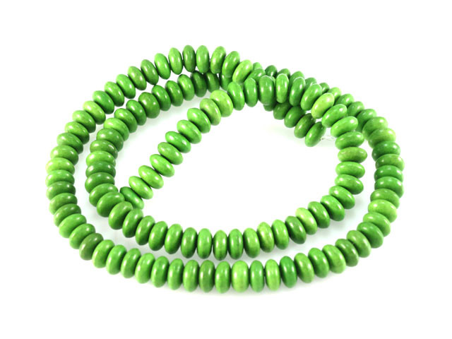 6mm Green Magnesite Rondelle Beads 15.5" [t532g]