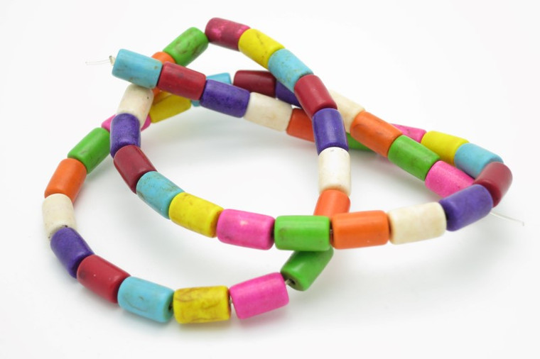 5x8mm Mix Magnesite Tube Beads 15.5" [t551x]