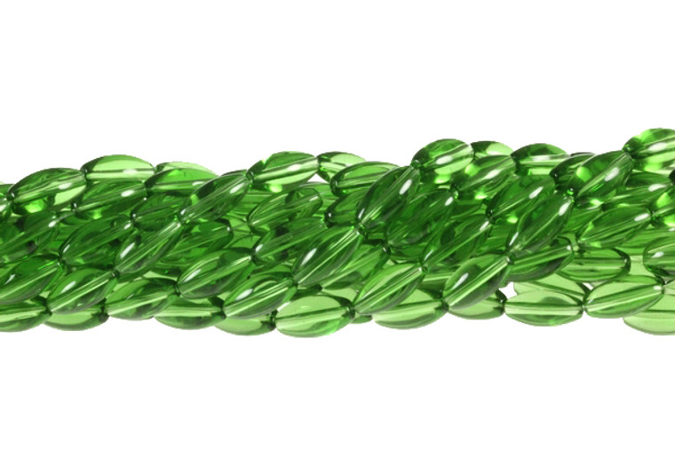 6x12mm Green Quarz Rice Beads 26pcs synthetic [u30a37]