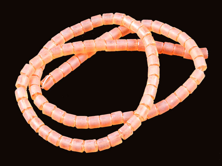 4x4mm Matte Citrine Tube Beads 15.5" synthetic [u77a7m]