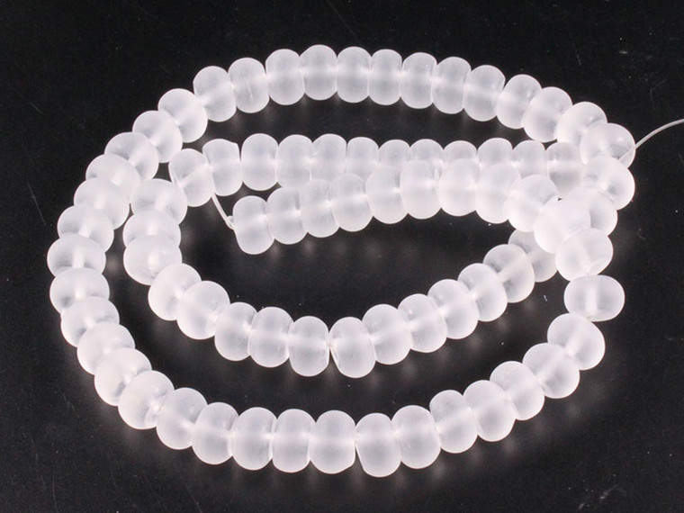 8mm Matte Crystal Rondelle Beads 15.5" synthetic [h3a5m-8]