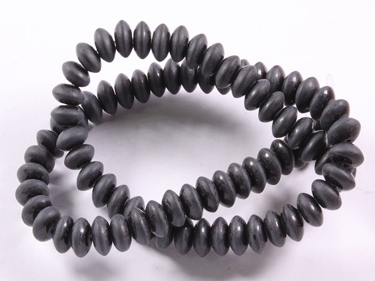 6mm Matte Black Onyx Rondelle Beads 15.5" [u93m]