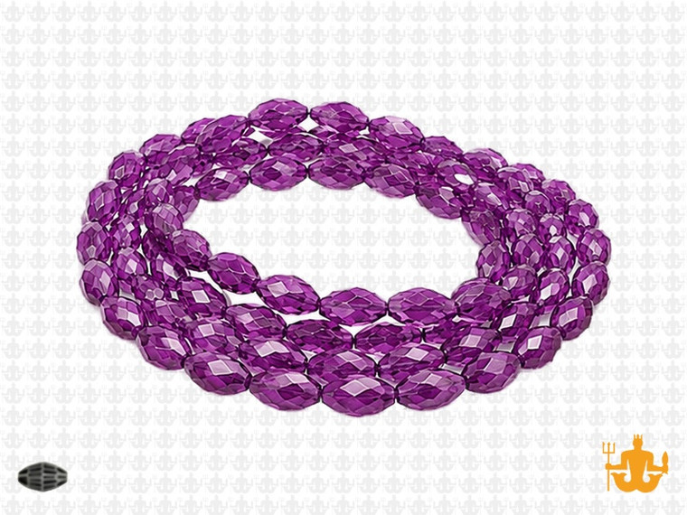 6x8mm Amethyst Glass Faceted Rice about 15.5" [uc12a20]