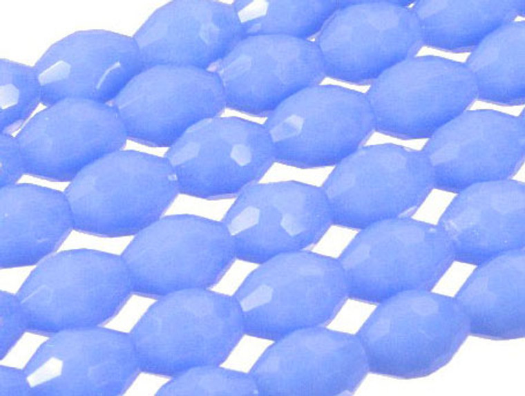 8x12mm Blue Opal Quartz Faceted Rice Beads 15.5" synthetic [uc13b4]