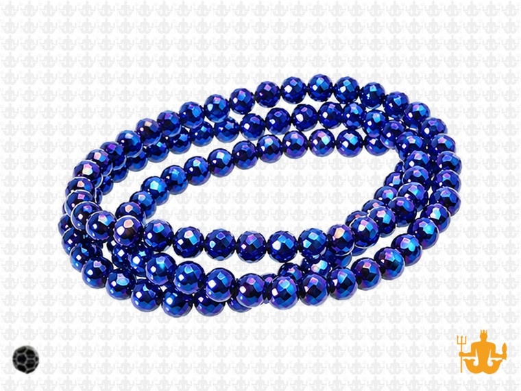 4x3mm Metallic Blue Glass Faceted Rondelle about 15.5" [uc1b21]