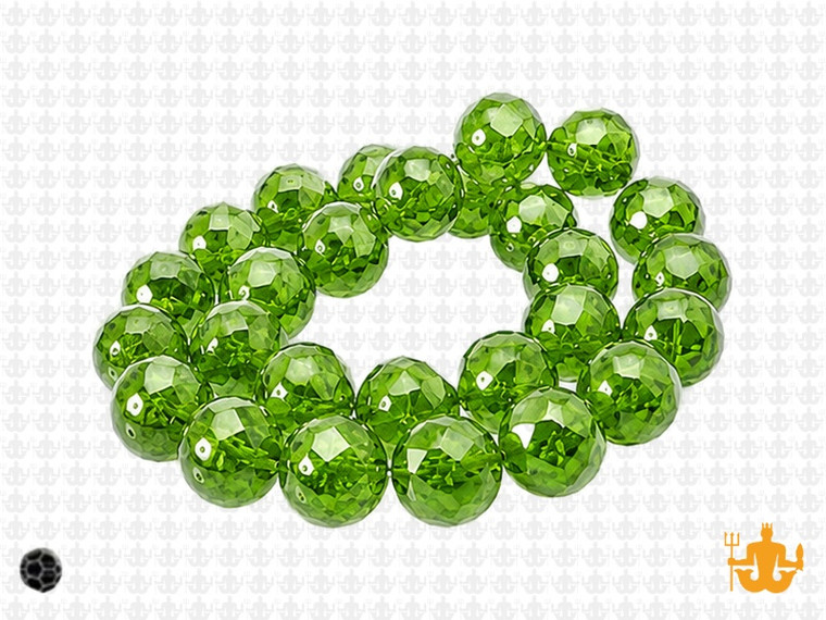 4mm Emerald Glass Faceted Bicone about 14" [uc21a17]