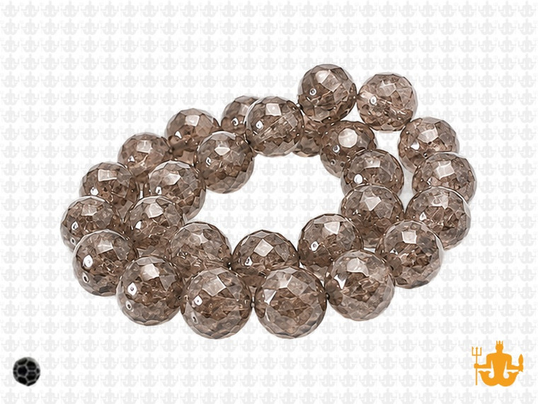 4mm Smoky Glass Faceted Bicone about 14" [uc21a24]