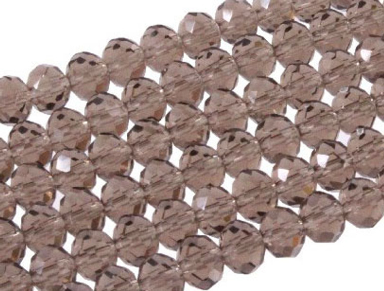 6x4mm Smoky Glass Faceted Rondelle about 15.5" [uc2a24]