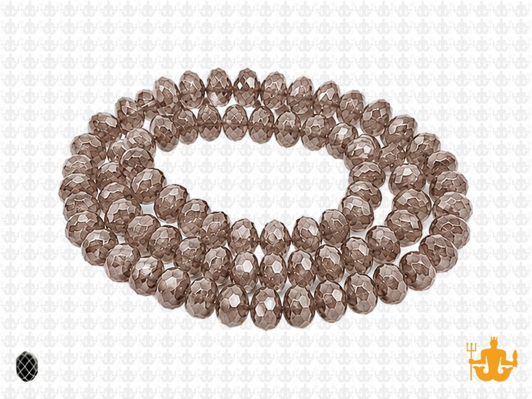 6x4mm Smoky Glass Faceted Rondelle about 15.5" [uc2a24]