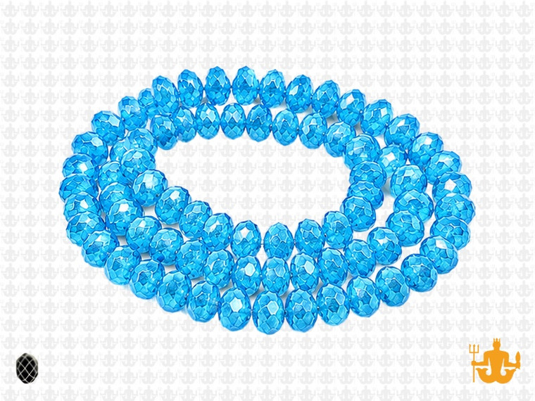6x4mm Aquamarine Glass Faceted Rondelle about 15.5" [uc2a26]