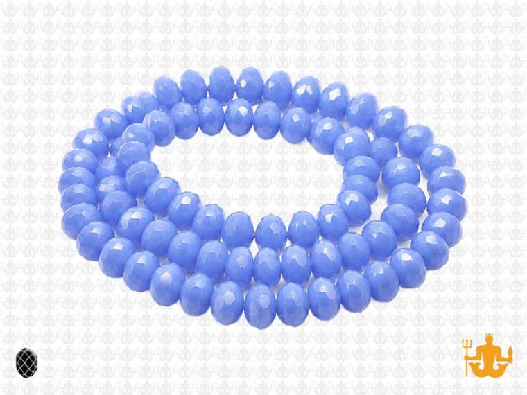 6x4mm Blue Opal Quartz Faceted Rondelle Beads 15.5" synthetic [uc2b4]
