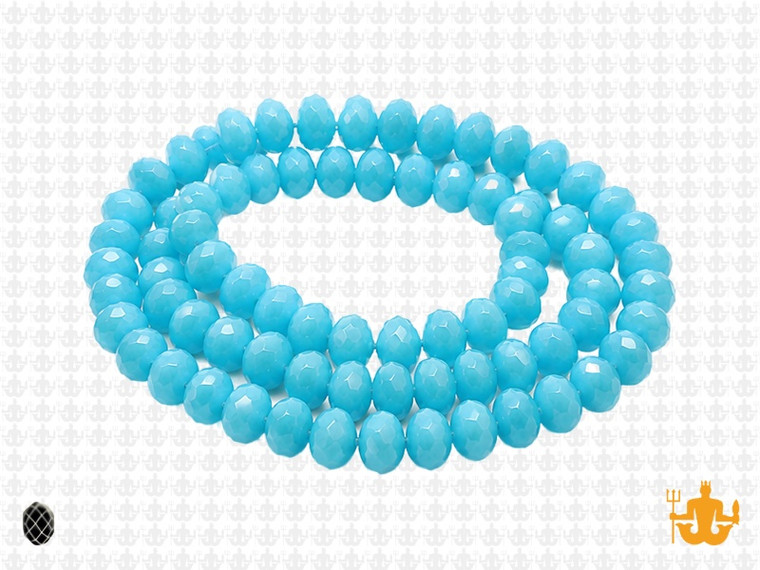 6x4mm Aqua Opal Quartz Faceted Rondelle Beads 15.5" synthetic [uc2b6]