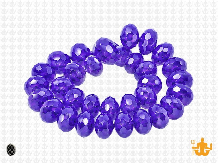 10x8mm Sapphire Glass Faceted Rondelle About 36 Bead [uc4a14]