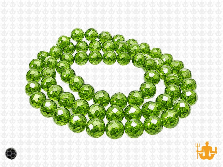 4mm Emerald Glass Faceted Round About 100 Bead 15" [uc6a17]