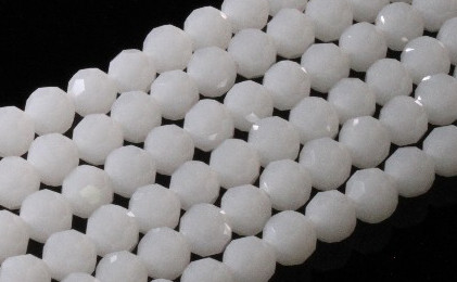 4mm White Opal Quartz Faceted Round Beads 15.5" synthetic [uc6b1]