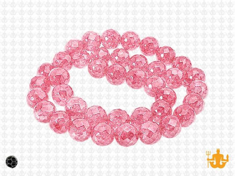 8mm Pink Faceted Round about 15.5" [uc8a5]