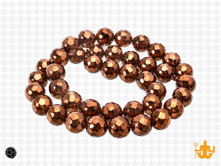 8mm Metallic Gold Glass Round about 15.5" [uc8b18]