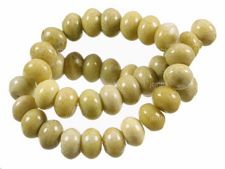 14mm Peridot Jasper Rondelle Beads 15.5" natural [wa143]
