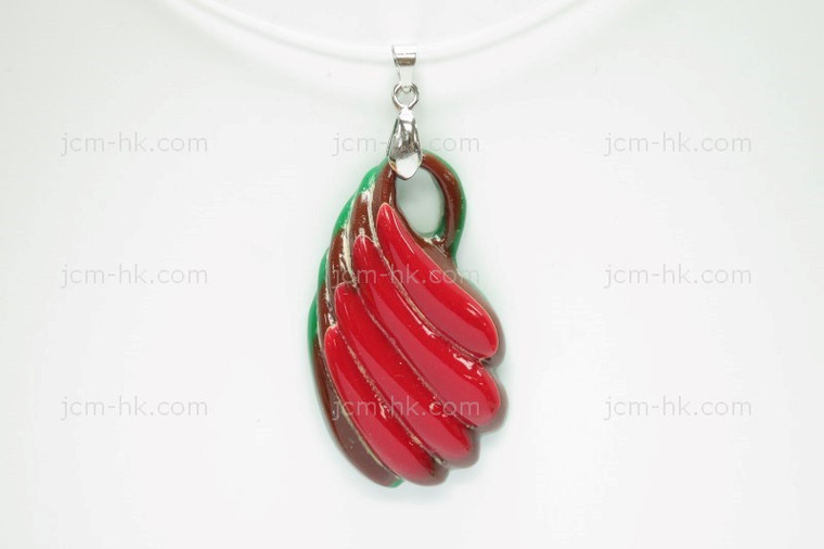26X45mm Lucite Carved Designer Bead Pendant [z1162]