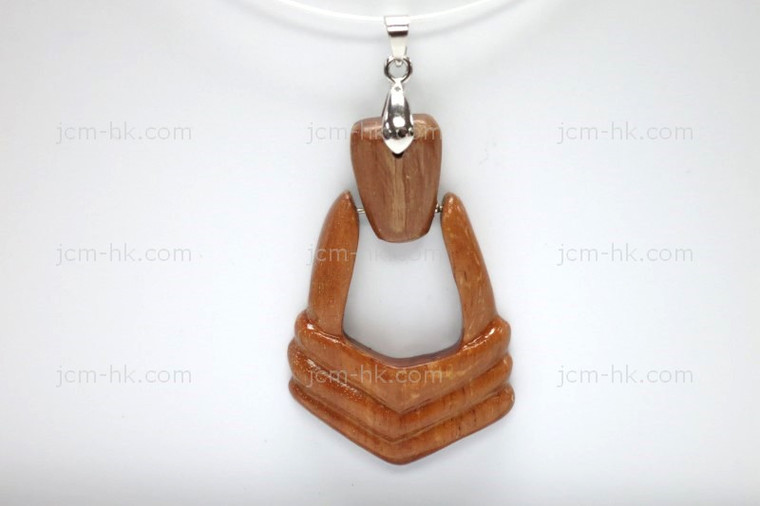 30X48mm Wood Carved Designer Bead Pendant [z1566]