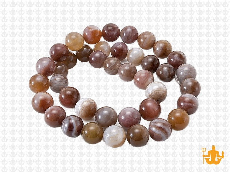 8mm Brown Banded Agate Round Beads 15.5" dyed [8f25]