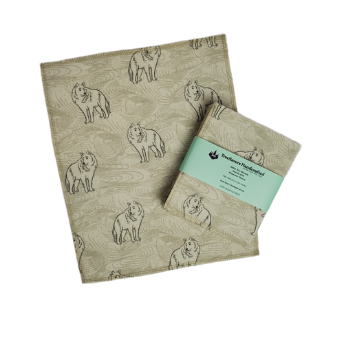 Wolves on Wood Grain