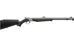 CVA, Wolf V2, Single Shot, 50 Caliber, 24" Barrel, Steel Receiver, Stainless Steel Finish, Synthetic Stock, Black, Fiber Optic Sights, 1 Round, Ambidextrous