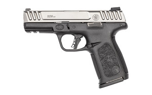 Smith & Wesson, SD9 2.0, Striker Fired, Semi-Automatic, Polymer Frame Pistol, Full Size, 9MM, 4" Barrel, Satin Finish, Silver Slide, Black Frame, White Dot Sights, Flat Face Trigger, 16 Rounds, 1 Magazine Smith & Wesson, SD9 2.0, Striker Fired, Semi-Automatic, Polymer Frame Pistol, Full Size, 9MM, 4" Barrel, Satin Finish, Silver Slide, Black Frame, White Dot Sights, Flat Face Trigger, 16 Rounds, 1 Magazine