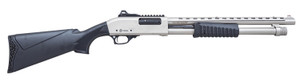 Citadel  Mariner Full Size 20 Gauge Pump 3" 4+1 18.50" Nickel Finished Heat Shield Barrel, Nickel Finished Aluminum Receiver w/Picatinny Rail, Black Fixed Synthetic Stock