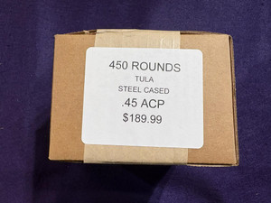 Surplus - 450 Rounds Tula Steel Cased .45 ACP