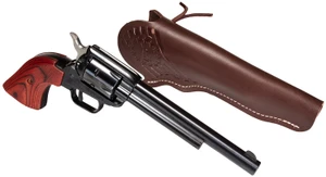Heritage Mfg Rough Rider 22 LR 6 Shot, 6.50" Black Oxide Steel Barrel, Cocobolo Grip, Manual Safety, Features Hunter Debossed Leather Holster