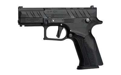Grand Power, Q1, Semi-automatic, Striker Fired, Full Size, Polymer Frame Pistol, 3.66" Barrel, Trigger Safety, Matte Finish, Black, 3-Dot Sights, Includes (4)-Optic Adapter Plates, 15 Rounds, 3 Magazines
