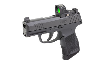 Sig Sauer, P365, Striker Fired, Semi-automatic, Polymer Frame, Sub-Compact, 9MM, 3.1" Barrel, Nitron Finish, Black, Polymer Grip, ROMEO-RS Compact Sight, XRAY3 Night Sights, 10 Rounds, 2 Magazines