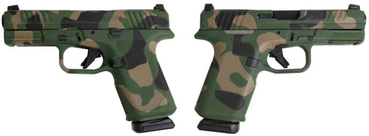 RUGER RXM 9MM PISTOL 4" BBL M81 CAMO, MAGPUL EHG, O.R. 2-15RD MAGS
