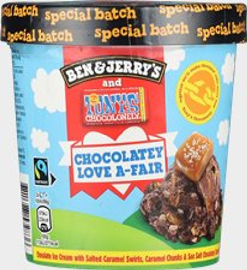 B&J CHOCOLATEY LOVE A-FAIR CARAMEL SEA S
