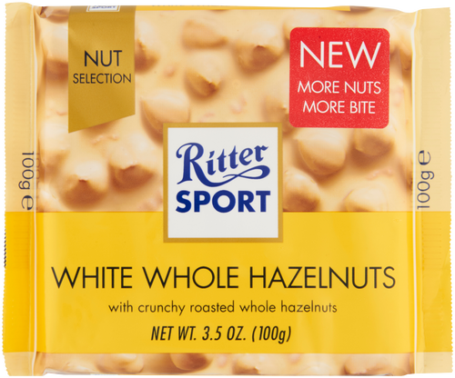 RITTER SPORT HVID M HEL NØD 100 G.