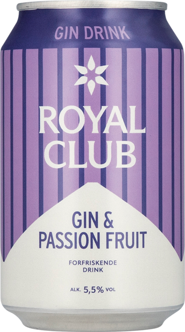 ROYAL CLUB GIN & PASSIONSFRUGT 5,5%  33 CL.