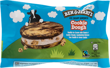 BEN & JERRYS COOKIE DOUGH SANDWICH 120ML 