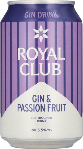 ROYAL CLUB GIN & PASSIONSFRUGT 5,5%  33 CL. 